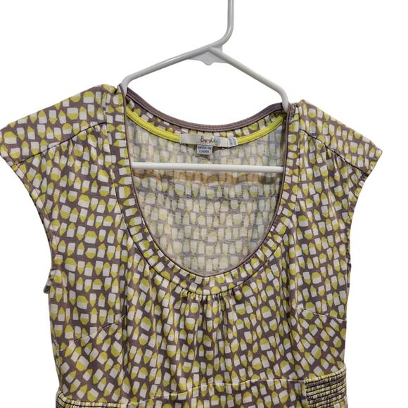 Boden Scoop Neck Above The Knee Margot Jersey Dress Pockets Yellow Geo Size 2P - Picture 7 of 11